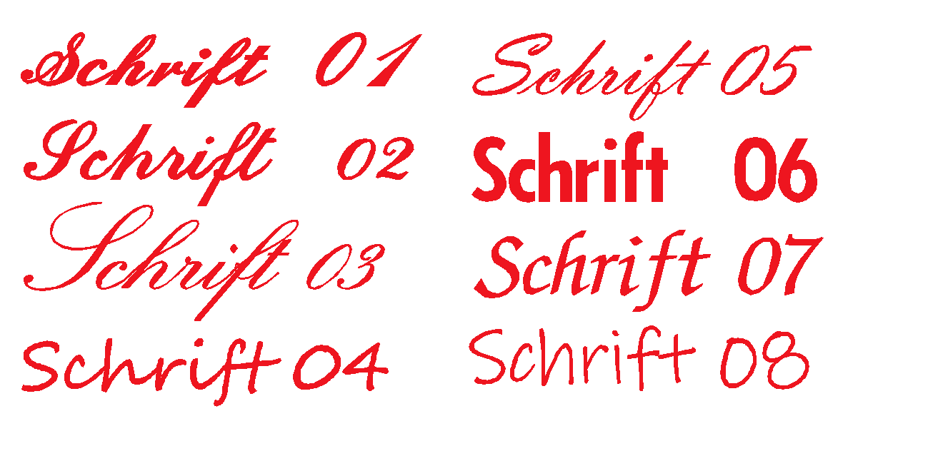 Stick-Schriftarten-auswahl